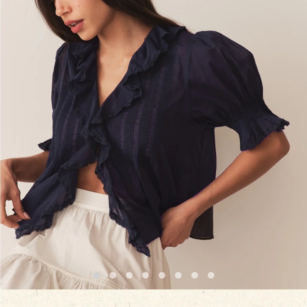 DOEN HENRI ADRIATIC NWOT RUFFLE BLOUSE